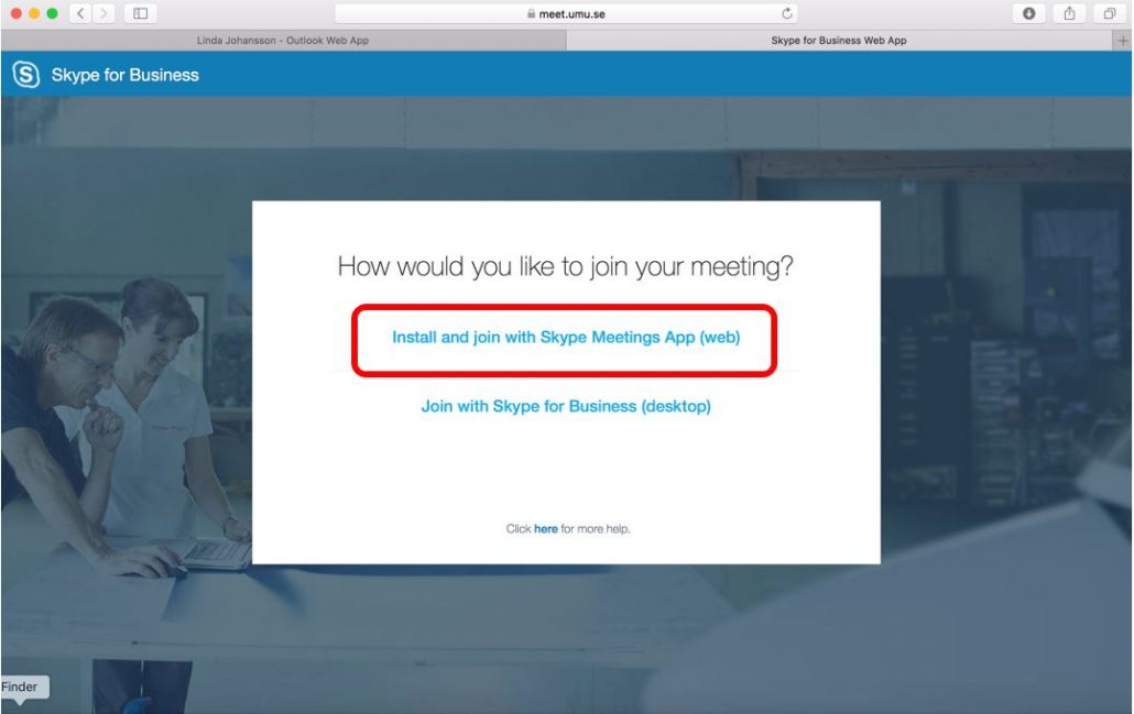 Install skype for business web app plugin mac
